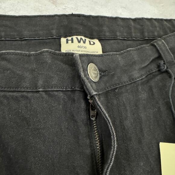 NEW HWD Halfwaydead Skater Jeans Men's 40x30 Black Denim - Picture 3 of 11